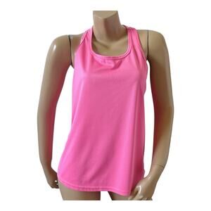 Womens Athletic Tank Top Pink Racerback Gym Workout Sleeveless Large Miami Style